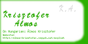 krisztofer almos business card