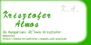 krisztofer almos business card